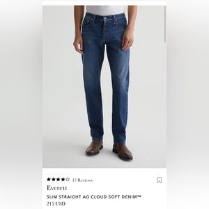 NWT Men’s size 36x29 AG Jeans Everett slim straight